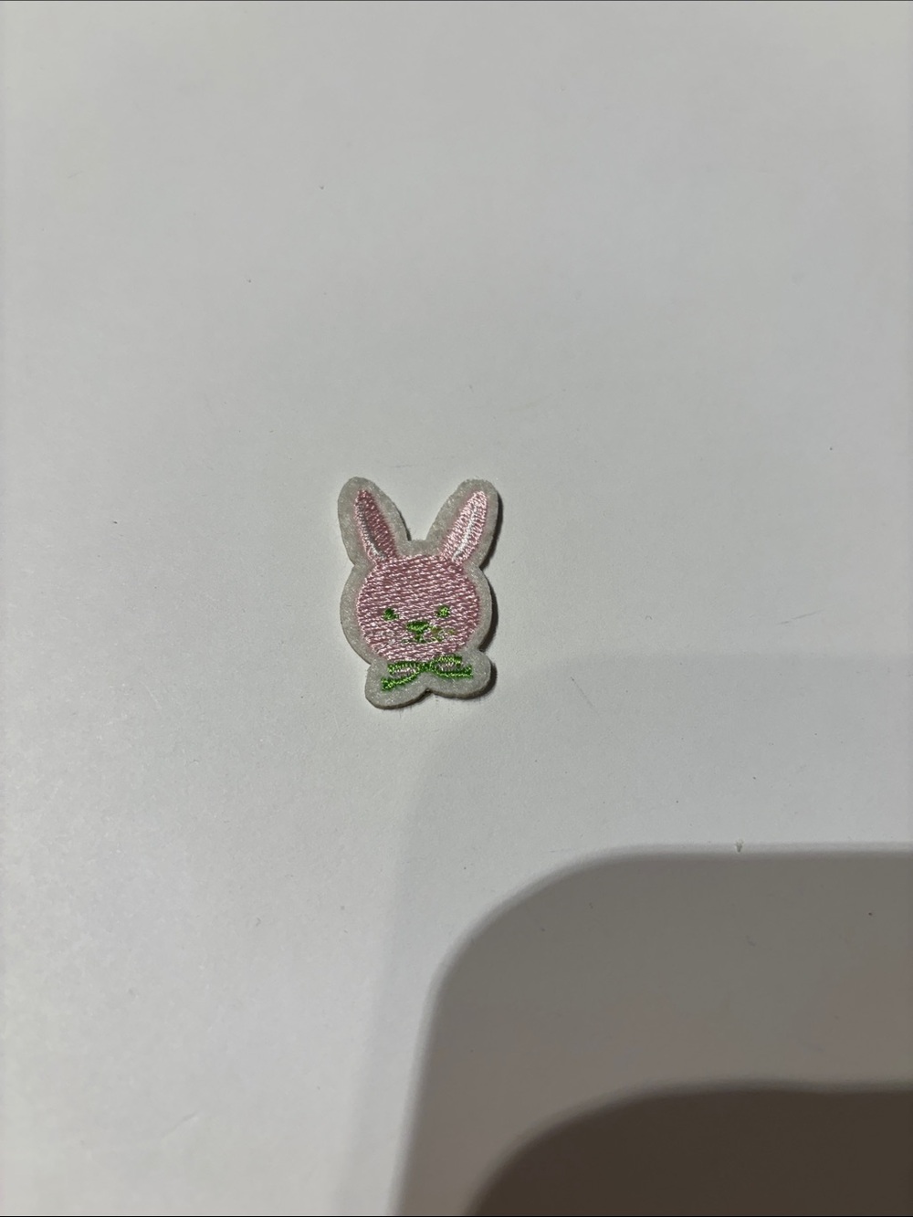 Mini stick on Pink Bunny Embroidered Patch